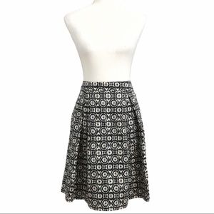ANTHROPOLOGIE LUCY & LAUREL PATTERN PLEATED SKATER CIRCLE SKIRT - 12